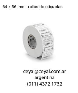 64 x 56  mm  rollos de etiquetas