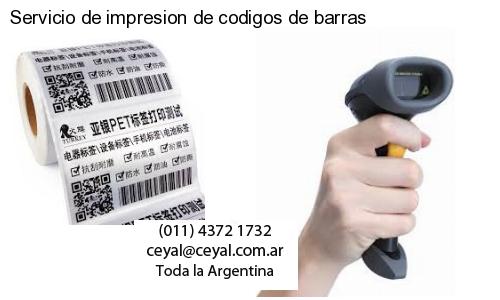 Servicio de impresion de codigos de barras