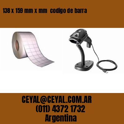 138 x 159 mm x mm  codigo de barra