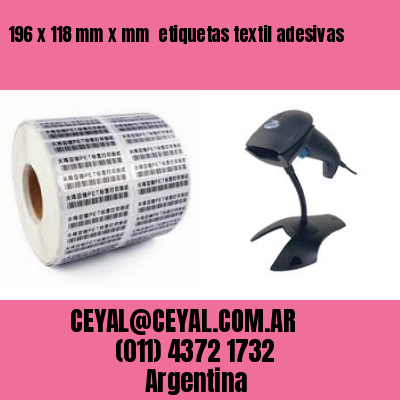 196 x 118 mm x mm  etiquetas textil adesivas
