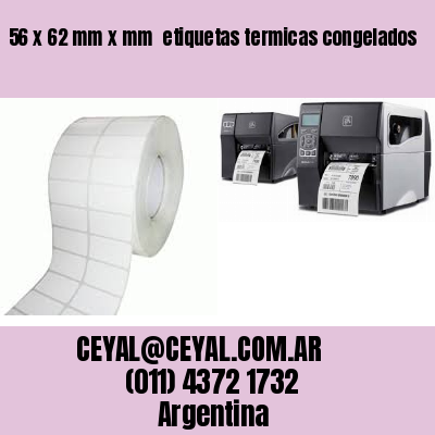 56 x 62 mm x mm  etiquetas termicas congelados