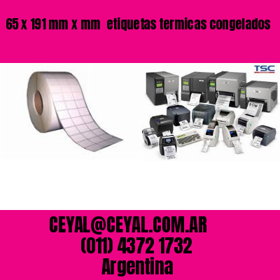 65 x 191 mm x mm  etiquetas termicas congelados