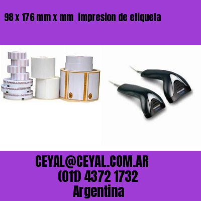 98 x 176 mm x mm  impresion de etiqueta