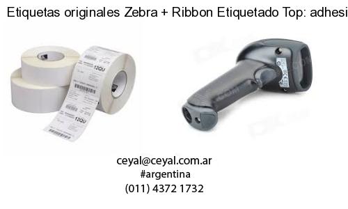 Etiquetas originales Zebra   Ribbon Etiquetado Top: adhesivo   ribbo