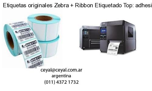 Etiquetas originales Zebra   Ribbon Etiquetado Top: adhesivo   ribbo