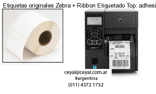 Etiquetas originales Zebra   Ribbon Etiquetado Top: adhesivo   ribbo