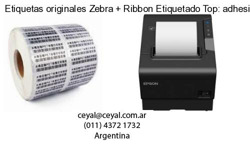 Etiquetas originales Zebra   Ribbon Etiquetado Top: adhesivo   ribbo