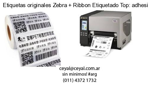 Etiquetas originales Zebra   Ribbon Etiquetado Top: adhesivo   ribbo