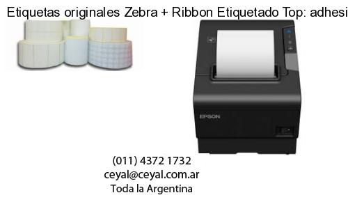 Etiquetas originales Zebra   Ribbon Etiquetado Top: adhesivo   ribbo