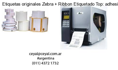 Etiquetas originales Zebra   Ribbon Etiquetado Top: adhesivo   ribbo