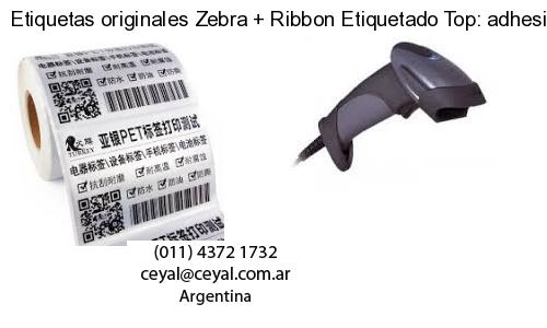 Etiquetas originales Zebra   Ribbon Etiquetado Top: adhesivo   ribbo