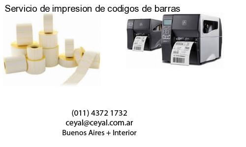 Servicio de impresion de codigos de barras