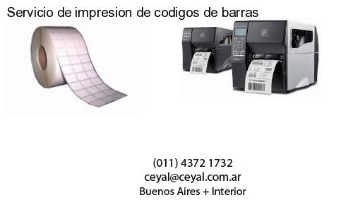 Servicio de impresion de codigos de barras