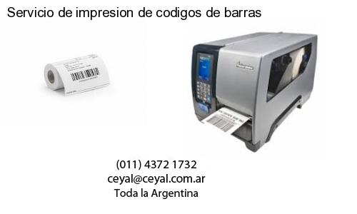 Servicio de impresion de codigos de barras