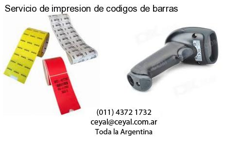 Servicio de impresion de codigos de barras