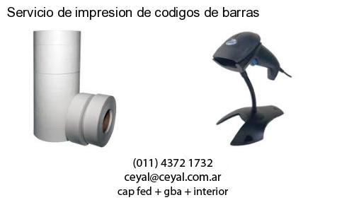 Servicio de impresion de codigos de barras