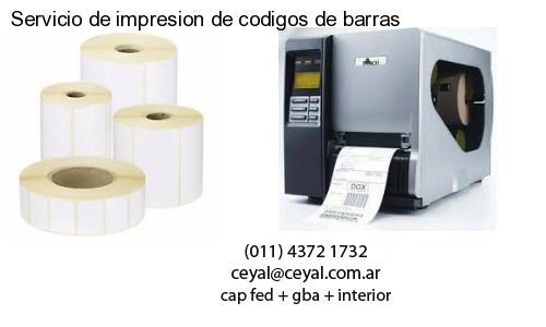 Servicio de impresion de codigos de barras