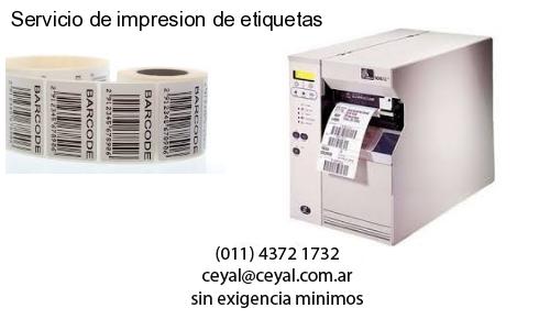 Servicio de impresion de etiquetas