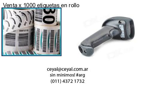 Venta x 1000 etiquetas en rollo