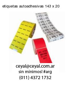 etiquetas autoadhesivas 143 x 20