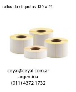 rollos de etiquetas 139 x 21