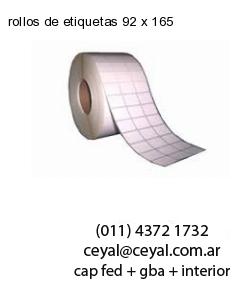 rollos de etiquetas 92 x 165