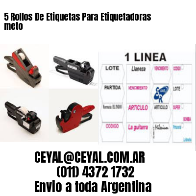 5 Rollos De Etiquetas Para Etiquetadoras meto
