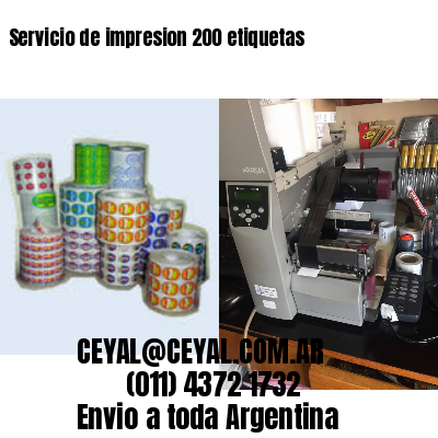 Servicio de impresion 200 etiquetas