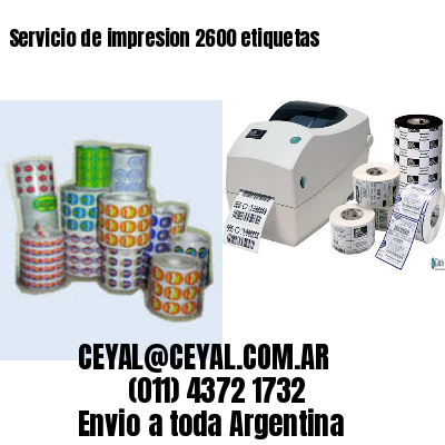 Servicio de impresion 2600 etiquetas