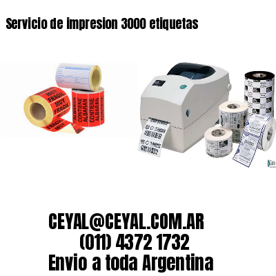 Servicio de impresion 3000 etiquetas