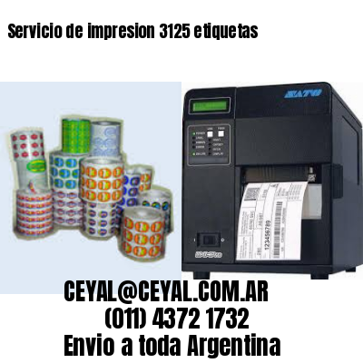 Servicio de impresion 3125 etiquetas