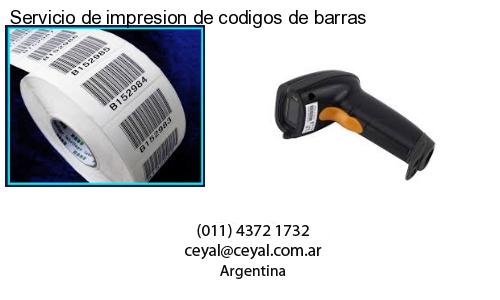 Servicio de impresion de codigos de barras