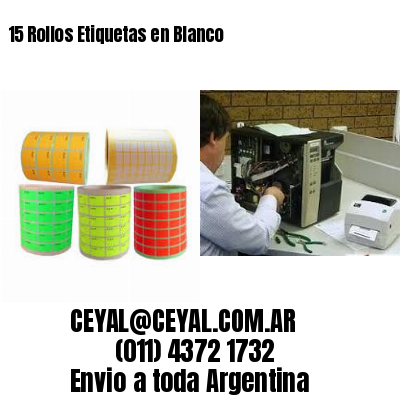 15 Rollos Etiquetas en Blanco