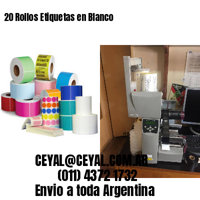 20 Rollos Etiquetas en Blanco