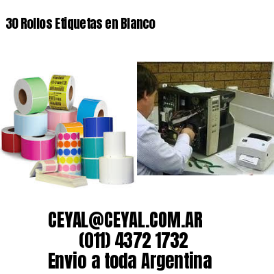 30 Rollos Etiquetas en Blanco