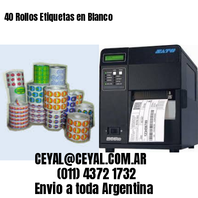 40 Rollos Etiquetas en Blanco