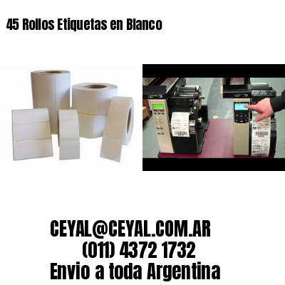 45 Rollos Etiquetas en Blanco