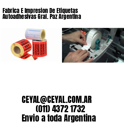 Fabrica E Impresion De Etiquetas Autoadhesivas Gral. Paz Argentina