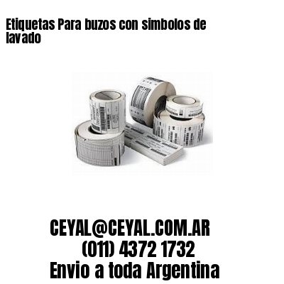 Etiquetas Para buzos con simbolos de lavado