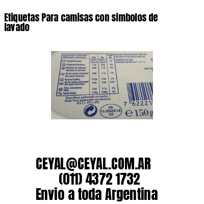 Etiquetas Para camisas con simbolos de lavado