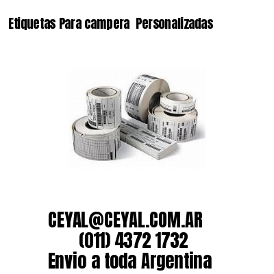 Etiquetas Para campera  Personalizadas