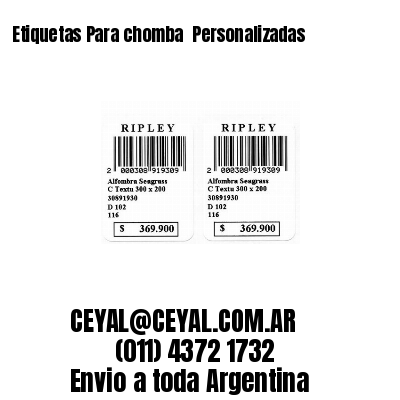 Etiquetas Para chomba  Personalizadas