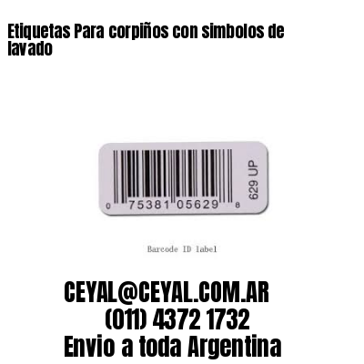 Etiquetas Para corpiños con simbolos de lavado