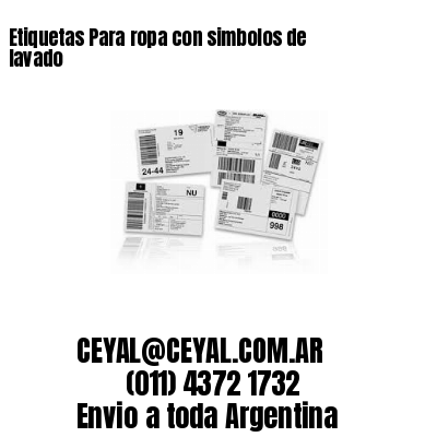 Etiquetas Para ropa con simbolos de lavado