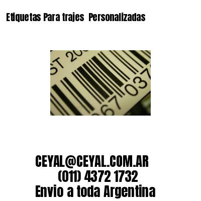 Etiquetas Para trajes  Personalizadas