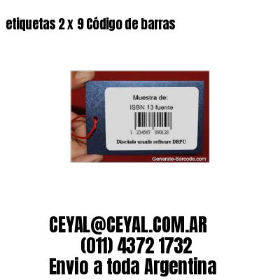 etiquetas 2 x 9 Código de barras