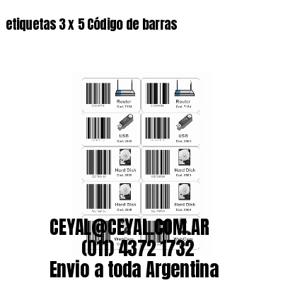 etiquetas 3 x 5 Código de barras
