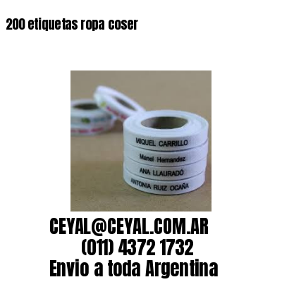 200 etiquetas ropa coser