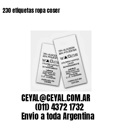 230 etiquetas ropa coser