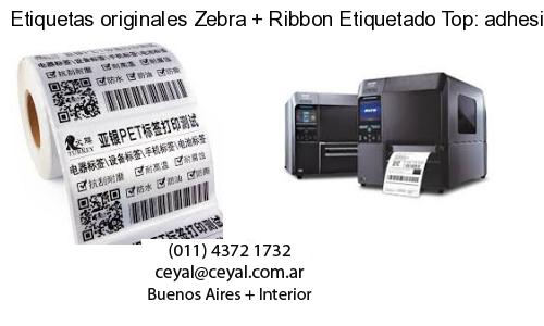 Etiquetas originales Zebra   Ribbon Etiquetado Top: adhesivo   ribbo